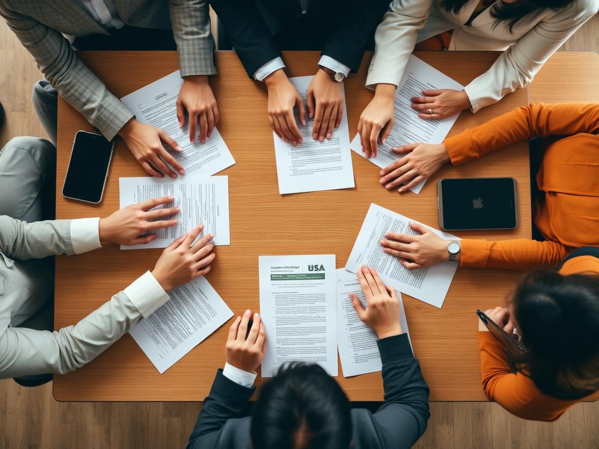 Consultants meeting around a table